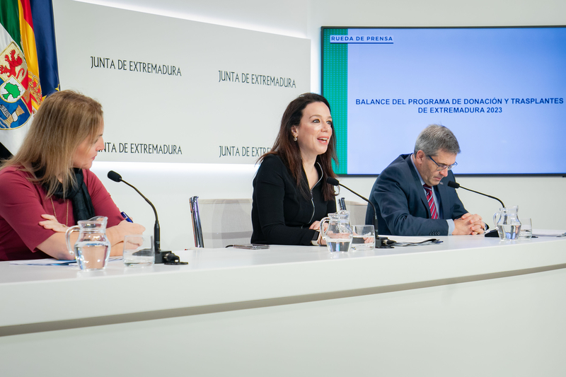 Extremadura alcanza en 2023 una tasa de 59 donantes por millón de habitantes