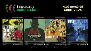 Carlos Saura, la revolución de los claveles y la gastronomía protagonizan la programación de abril en la Filmoteca de Extremadura