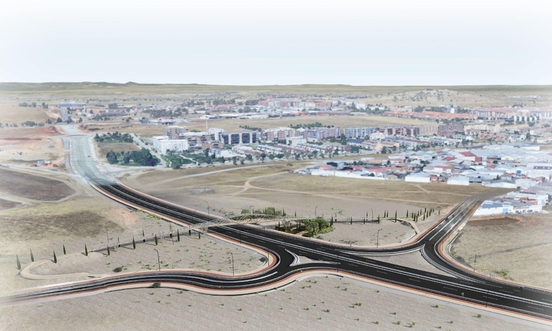 La pasarela peatonal de la ronda sureste de Cáceres tendrá 165 metros y rampas adornadas con cipreses